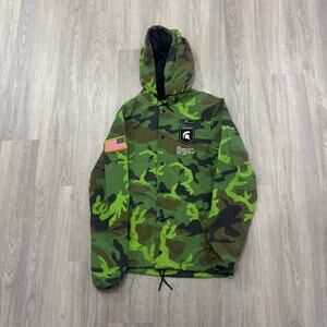 Nike Michigan State Spartans Camo Woven Jacket Men's Small Green Camouflage MSU
